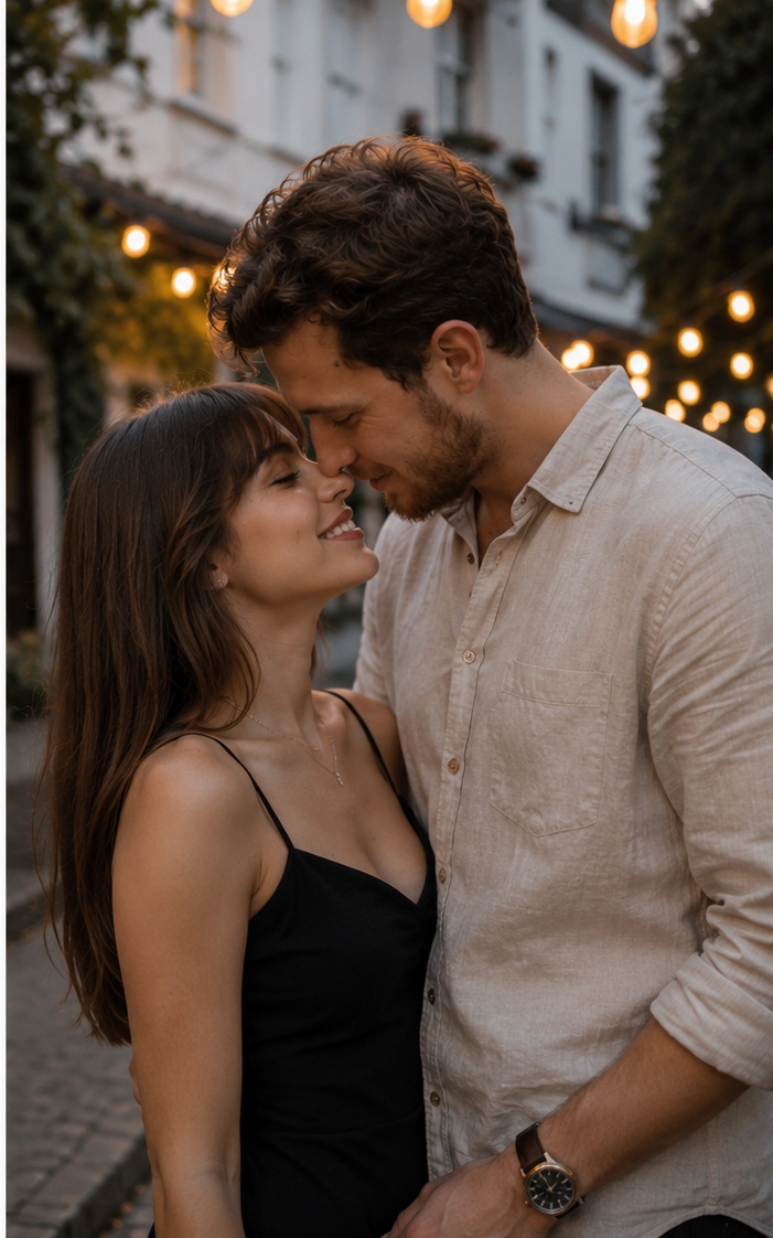 Evening courtyard romance